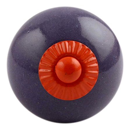 Purple Round Orange Fitting Ceramic Knob